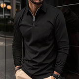 Long-Sleeve Quarter-Zip Polo Shirt