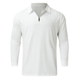 Quarter-Zip Long-Sleeve Ribbed Polo