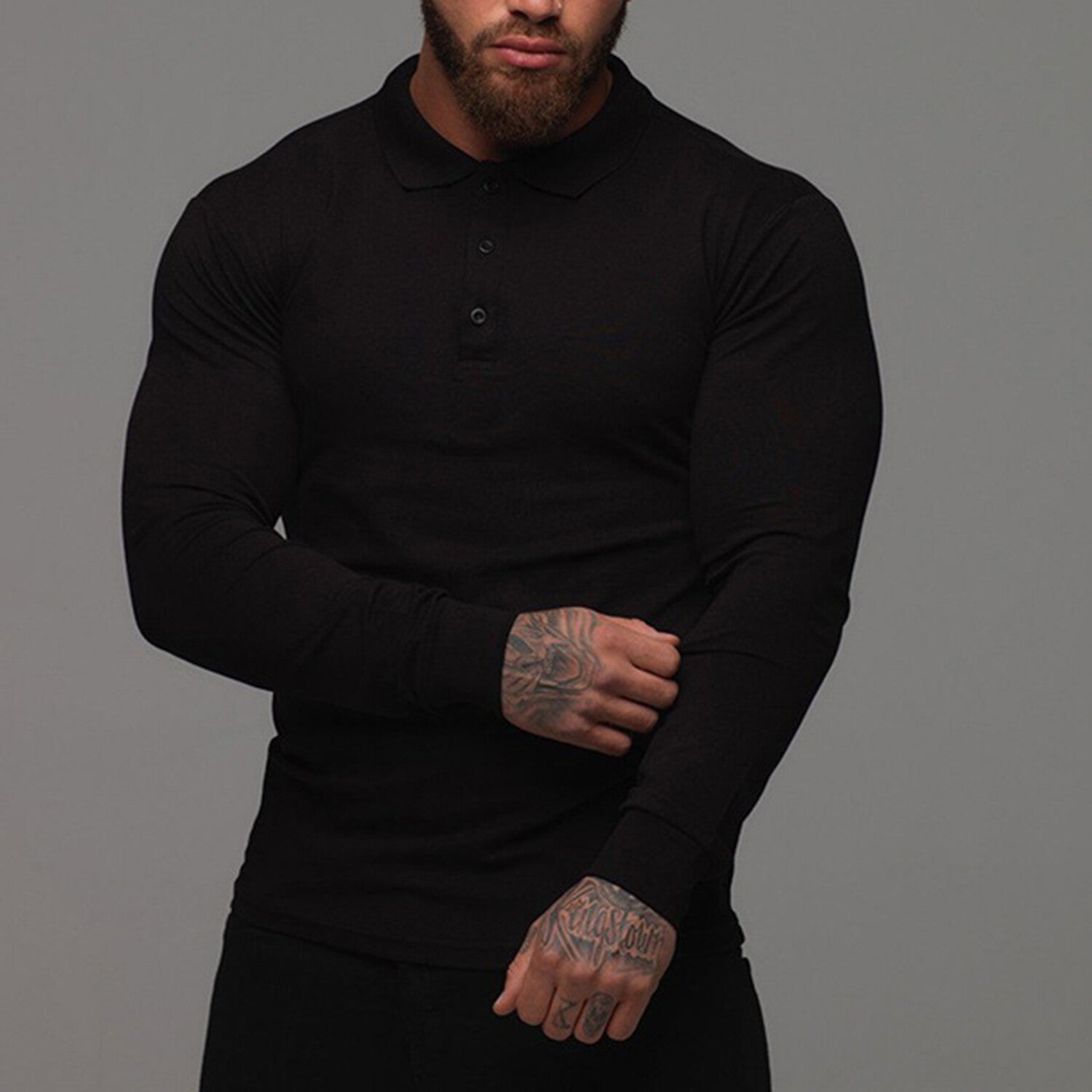 Long-Sleeve Form Fitting Henley
