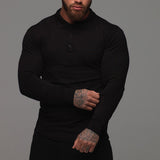 Long-Sleeve Form Fitting Henley
