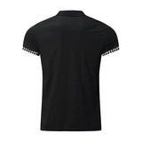 Houndstooth Short-Sleeve Quarter-Zip Polo