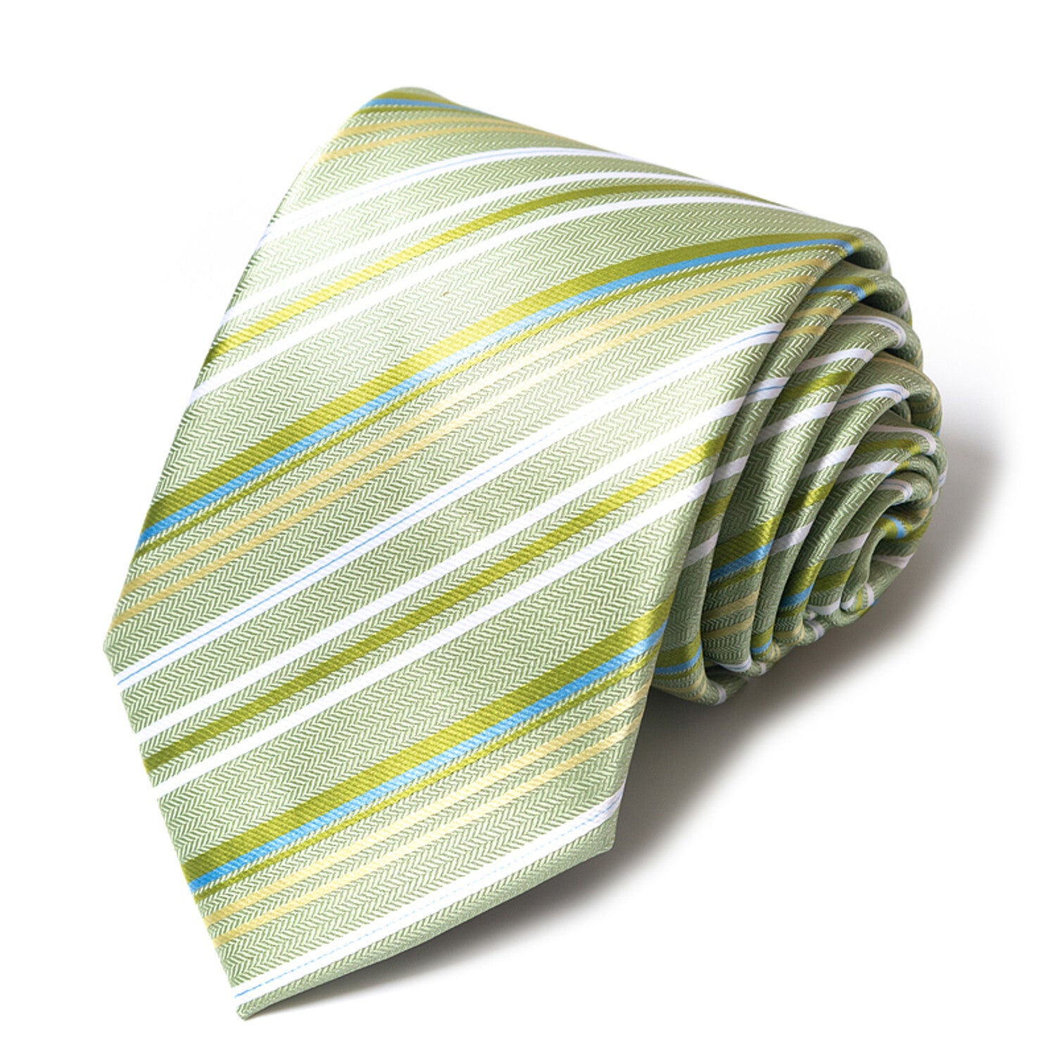 Men's Necktie // Mint Green Striped Elegance