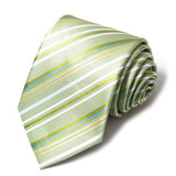 Men's Necktie // Mint Green Striped Elegance