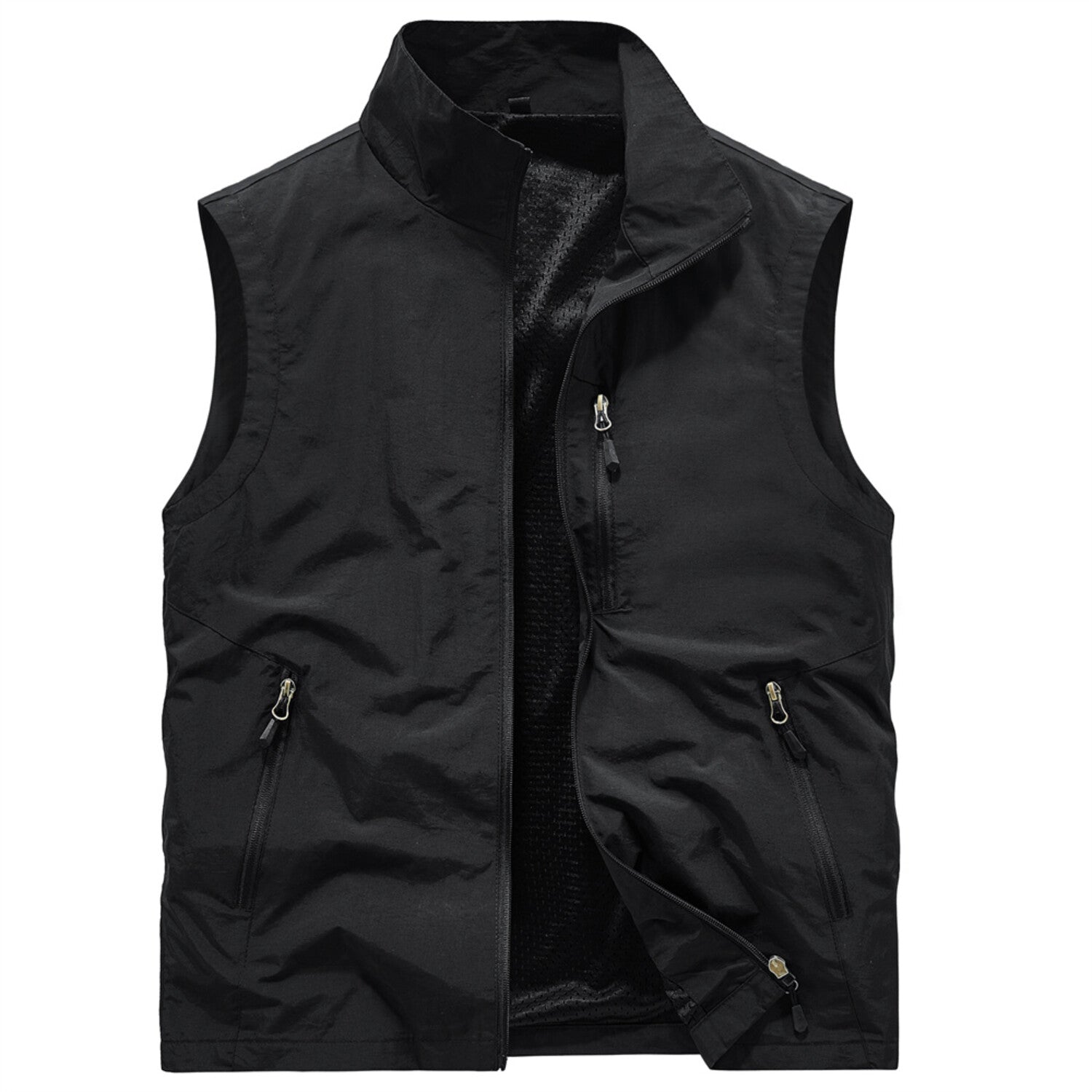 Mock Neck Zip-Up Vest