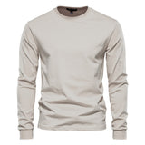 Solid Crewneck Long-Sleeve T-Shirt