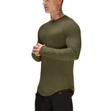 Crewneck Long-Sleeve Long Slim Fit T-Shirt