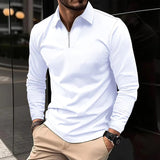 Long-Sleeve Quarter-Zip Polo Shirt