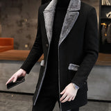 Faux Fur Lapel Chesterfield Coat