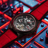 Stuhrling Original Dual Time Navigator Skeleton Automatic // 1012.05