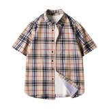 Plaid Short-Sleeve Button-Up