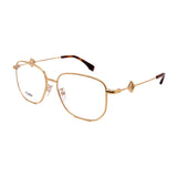 Fendi // Men's // FE50111F 030 Pilot Optical Glasses // Gold + Clear Demo Lenses