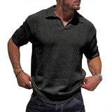 Striped Knit Short-Sleeve Polo