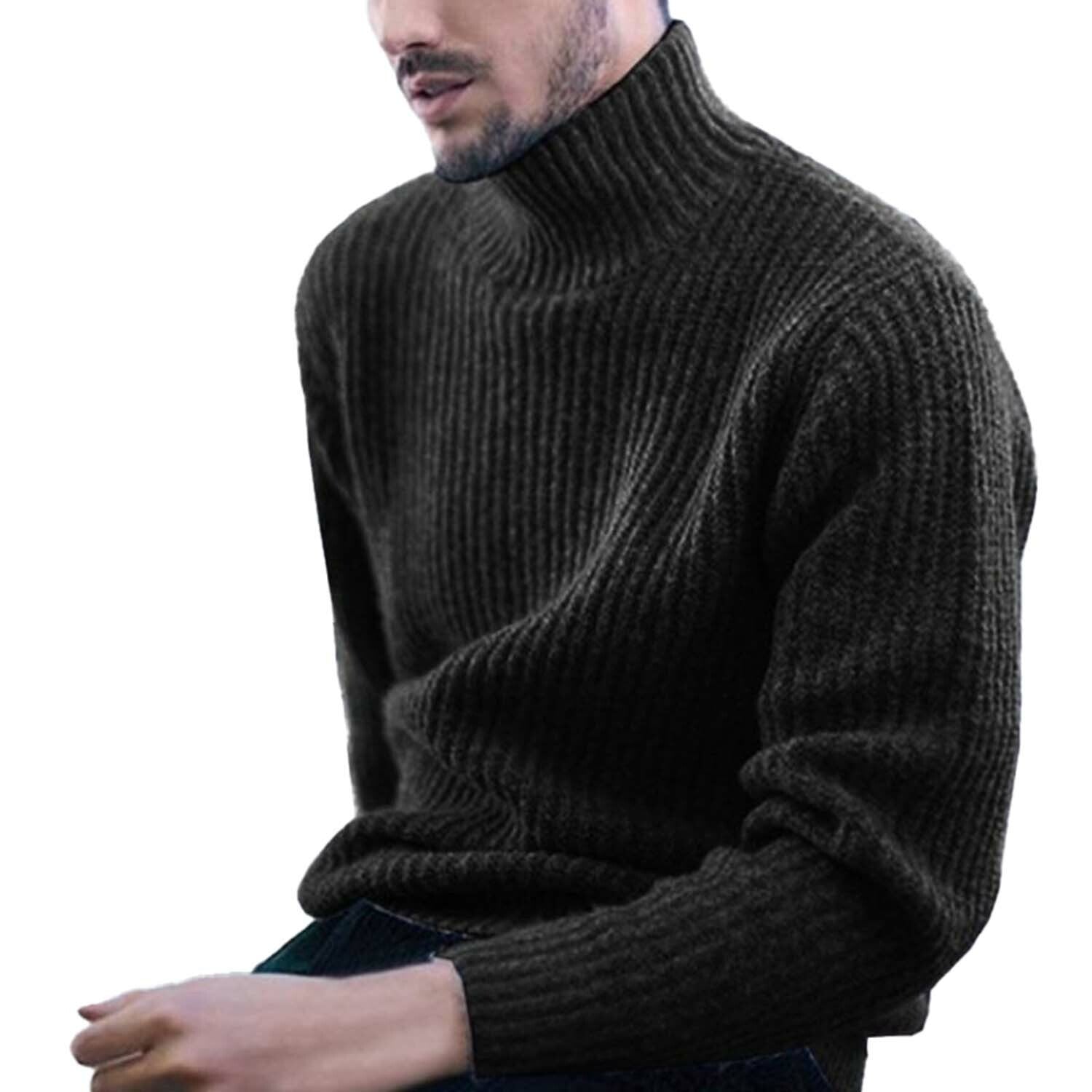Turtleneck Striped Knit Sweater