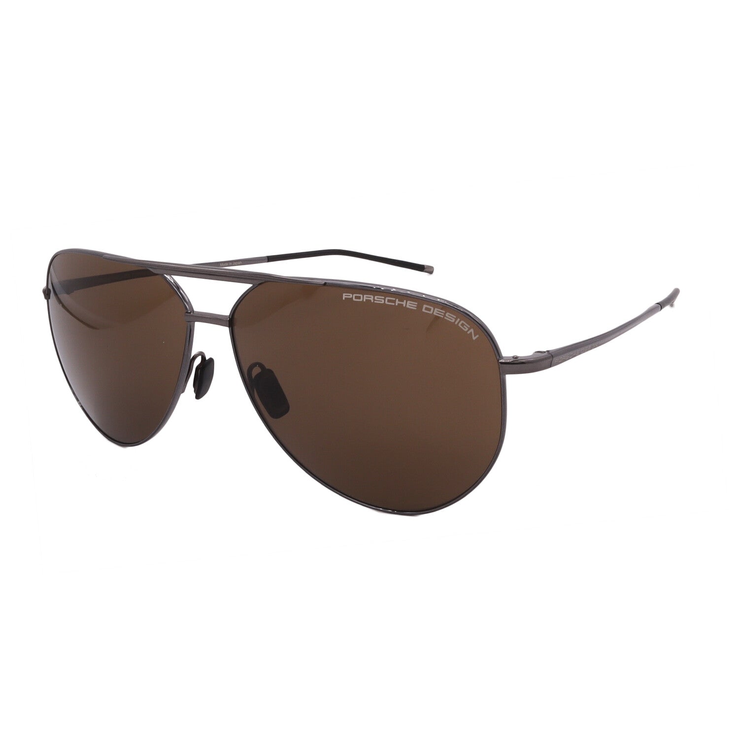 Porsche // Men's // P8688 D604 Pilot Sunglasses // Gunmetal  + Brown Lenses