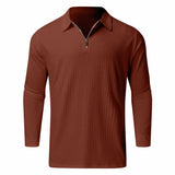 Quarter-Zip Long-Sleeve Ribbed Polo