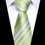 Men's Necktie // Mint Green Striped Elegance