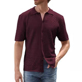 Solid Knit Button-Down Shirt