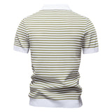 Horizontal Striped Short-Sleeve Polo