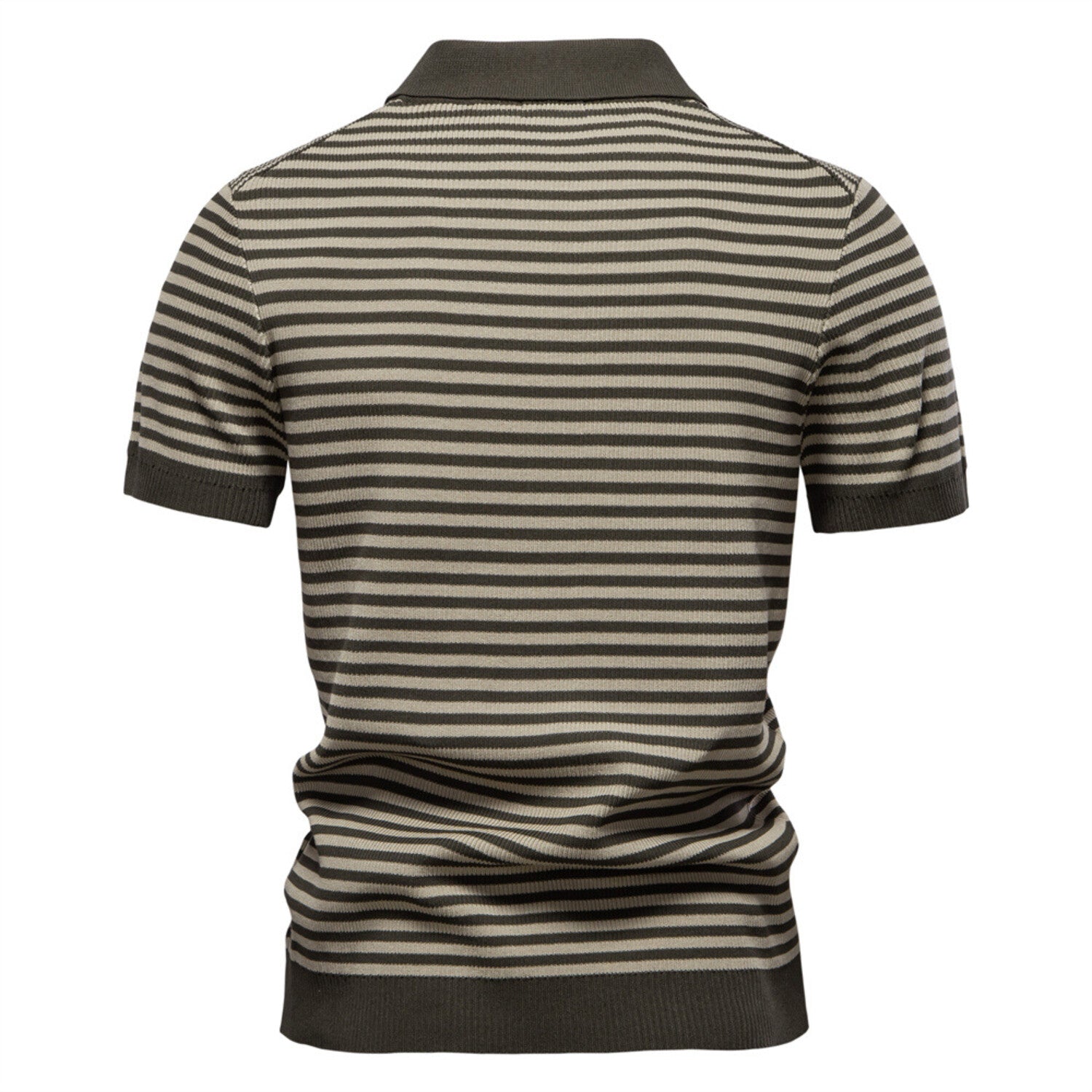 Horizontal Striped Short-Sleeve Polo