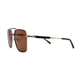 Men's // Ferragamo SF298S 743 Aviator Sunglasses // Gold Black + Brown