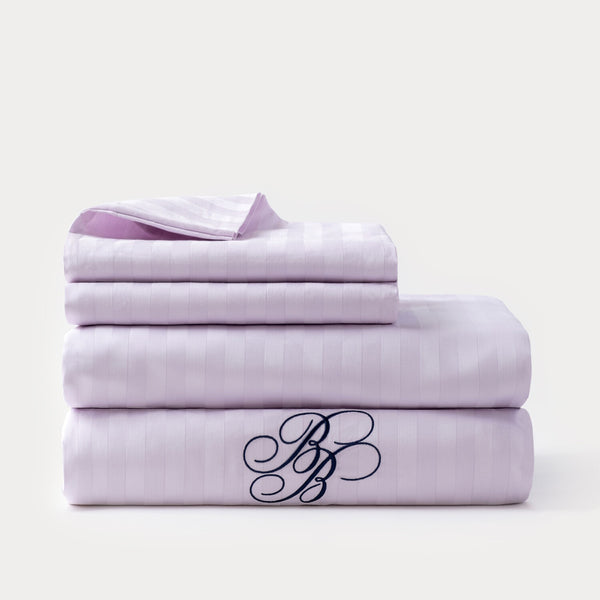 Satin Stripe Sheet Set // Lilac