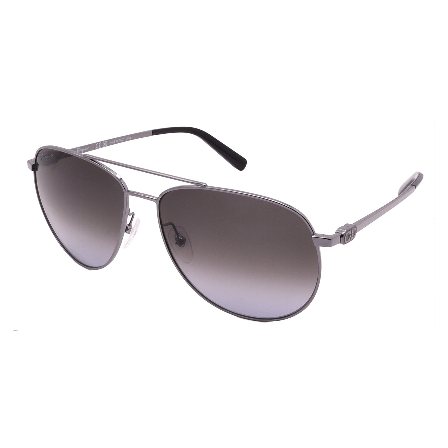 Men's // Ferragamo SF157S 069 Aviator Sunglasses // Gunmetal + Gray Gradient