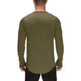 Crewneck Long-Sleeve Long Slim Fit T-Shirt