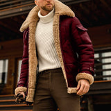 Utility Faux Plushed Leather Jacket