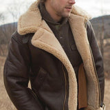 Faux Leather Fleece-Lined Jacket
