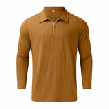 Quarter-Zip Long-Sleeve Ribbed Polo