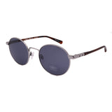 Shinola // Men's Round SH2301S 045 Sunglasses // Silver Brown + Blue Lenses