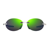 Revo Men's Descend Oval Rimless Sunglasses // Crystal + Evergreen