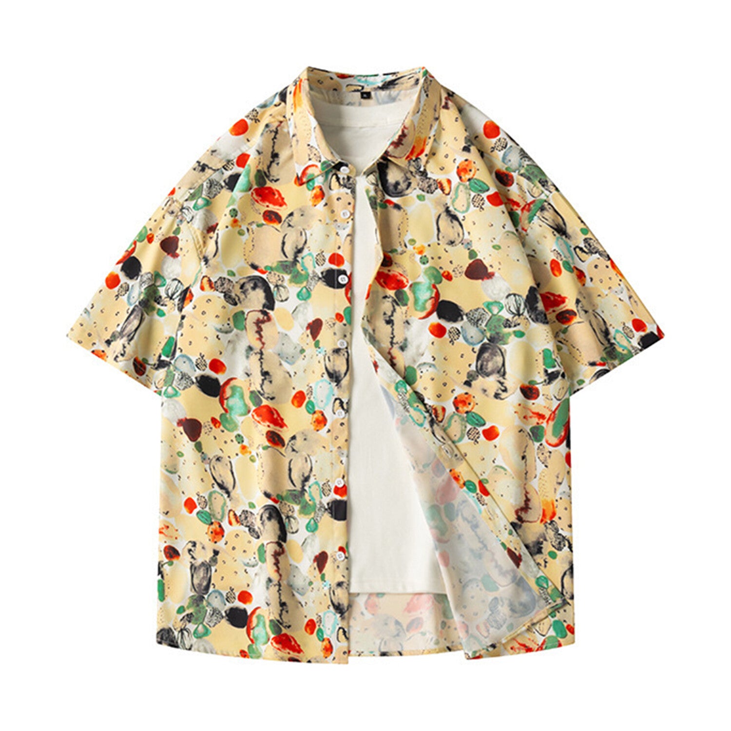 Pattern Short-Sleeve Button-Up