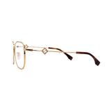 Fendi // Men's // FE50111F 030 Pilot Optical Glasses // Gold + Clear Demo Lenses