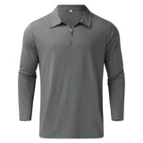 Quarter-Zip Long-Sleeve Ribbed Polo