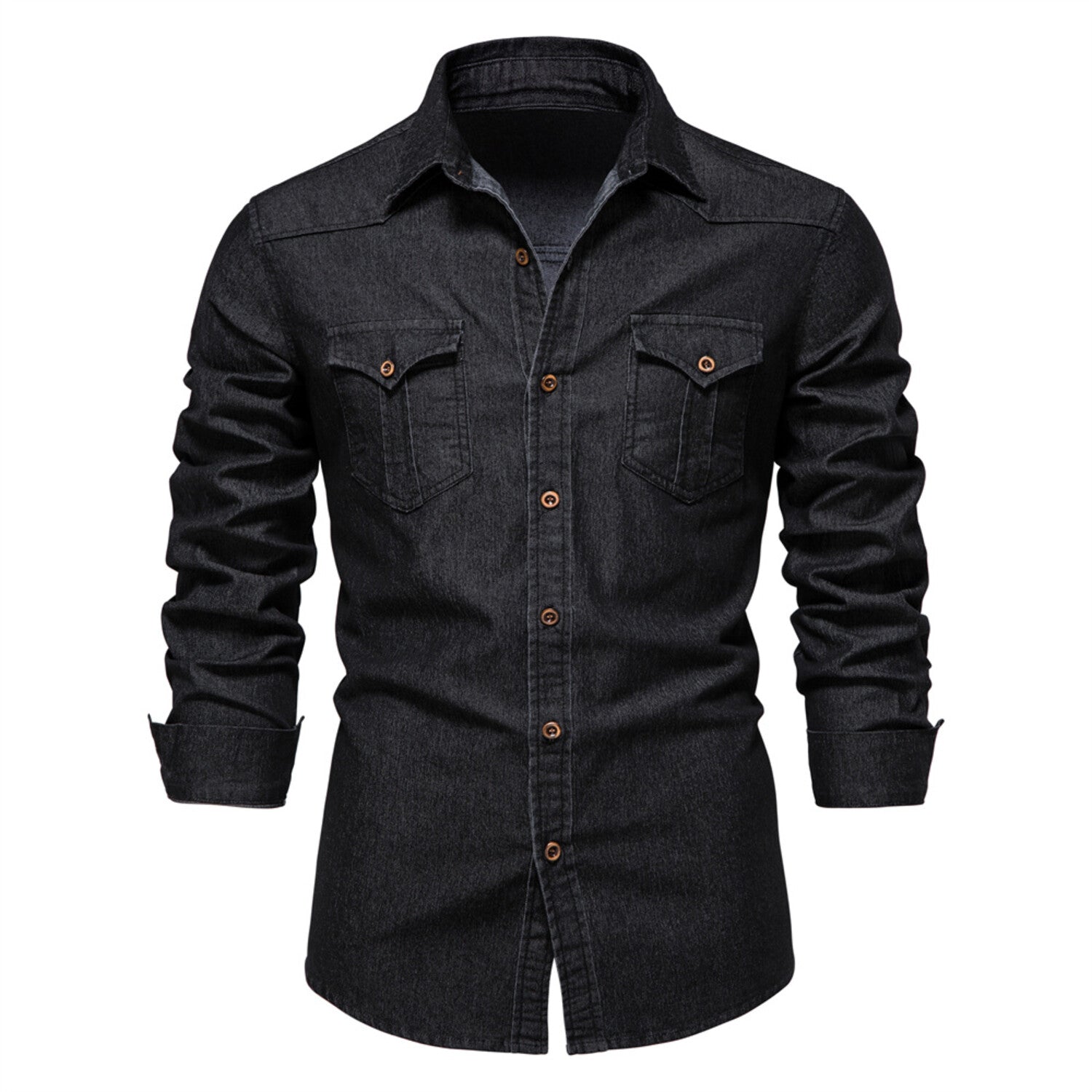 Denim Long-Sleeve Button-Up Field Shirt
