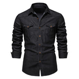 Denim Long-Sleeve Button-Up Field Shirt