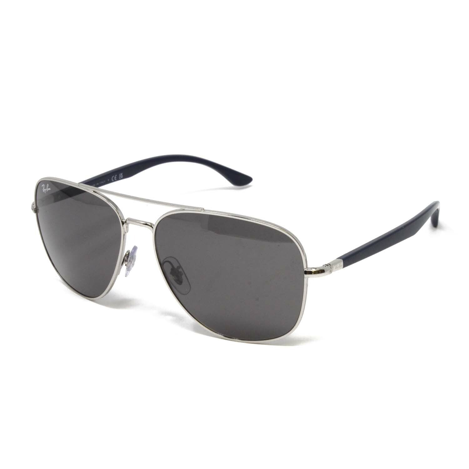Ray Ban Men's RB3683-001B1 Aviator Sunglasses // Silver