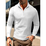Long-Sleeve Quarter-Zip Polo Shirt
