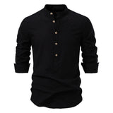 Nehru Collar Jacquard Knit Shirt