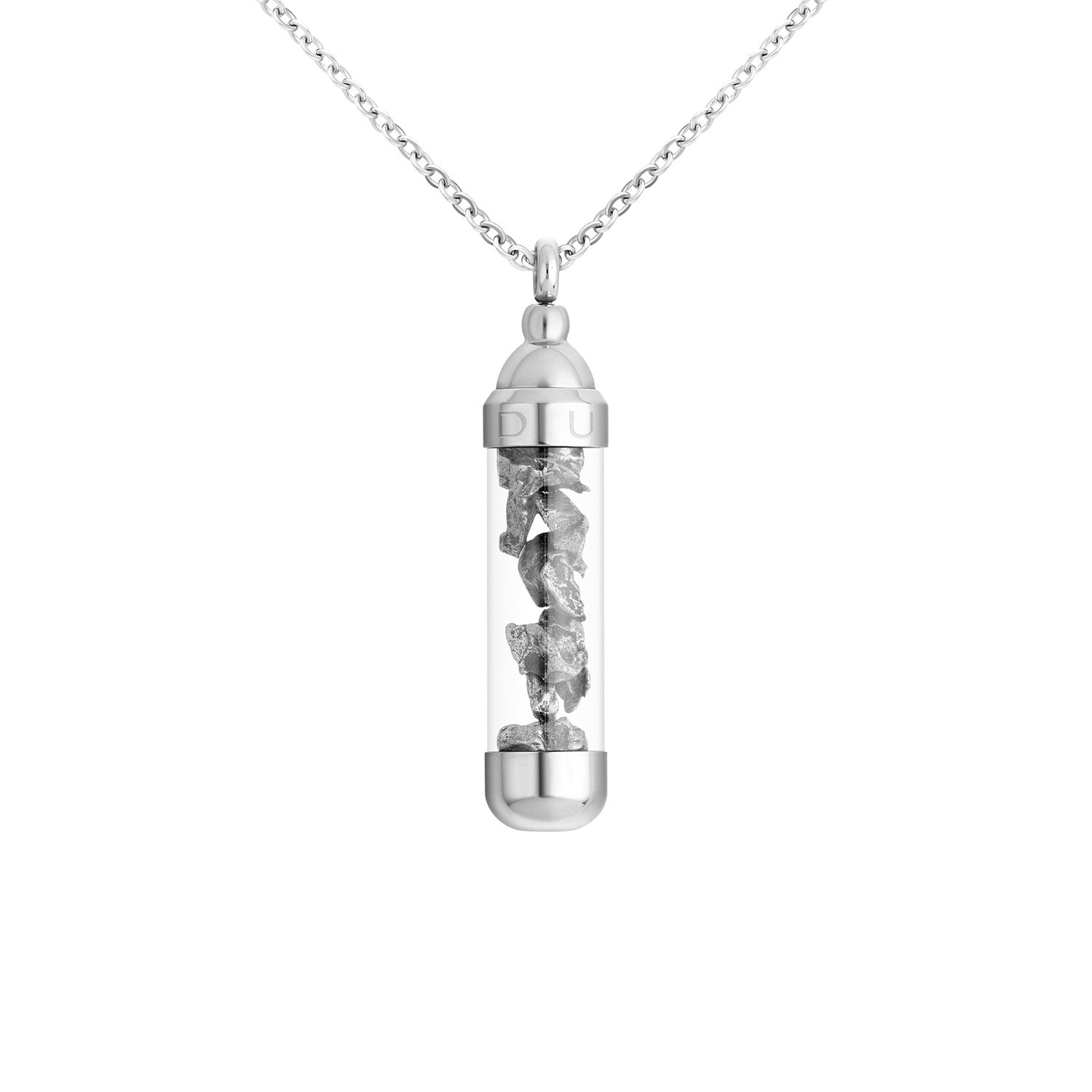 Duxot Marcel Stainless Steel + Campo Meteorite Dust Pendant Necklace // 25.6"