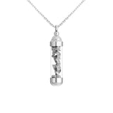 Duxot Marcel Stainless Steel + Campo Meteorite Dust Pendant Necklace // 25.6"