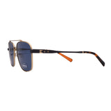 Shinola // Men's // SH2100S 718 Pilot Sunglasses // Gold Matte Black + Blue Lenses