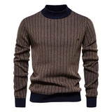 Mock Neck Striped Sweater