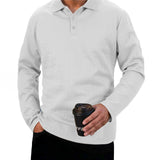 Square Cable-Knit Textured Long-Sleeve Polo