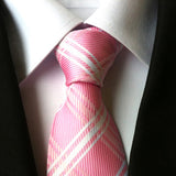 Formal Men's Necktie // Pink & White Plaid