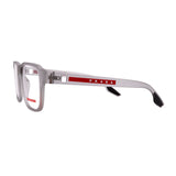 Prada // Mens // PS04NV 14C1O1 Square Optical Glasses // Grey Translucent Rubber + Clear Demo Lenses