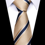 Formal Men's Necktie // Navy Gold Regent Stripe