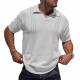 Striped Knit Short-Sleeve Polo