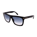 Tom Ford // Unisex FT0513/S 01W Square Sunglasses // Black + Blue Gradient Lenses